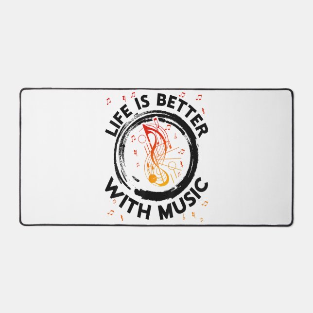 Life is Better With Music Notes Musicien Musique L (Recto)