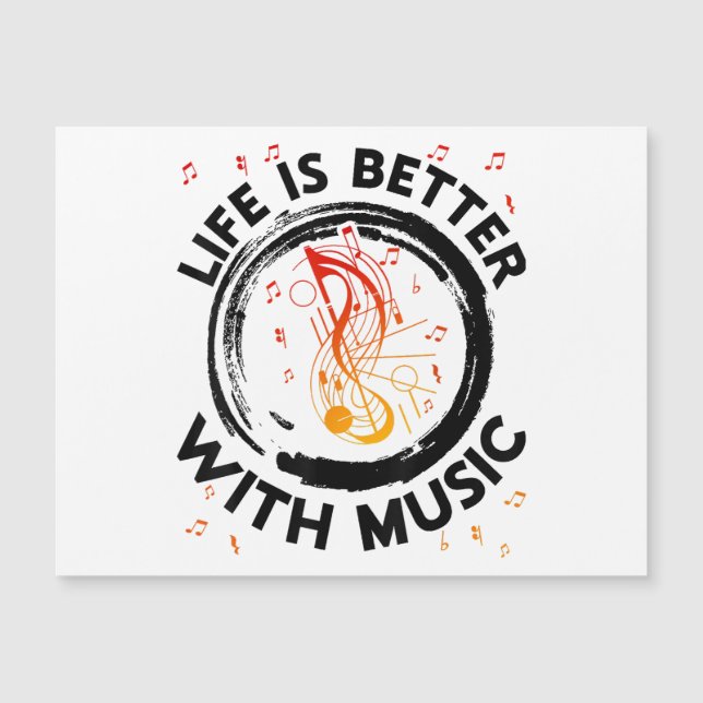 Life is Better With Music Notes Musicien Musique L (Devant)