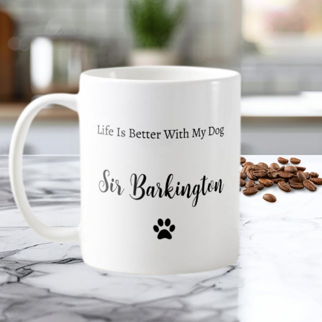 Life Is Better With My Dog Personalized Mug (Créateur téléchargé)