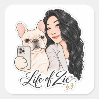 Life of Zie™ | Autocollant de portrait de mignon a