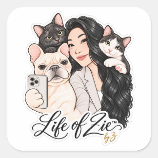 Life of Zie™ | Autocollant de portrait de mignon a