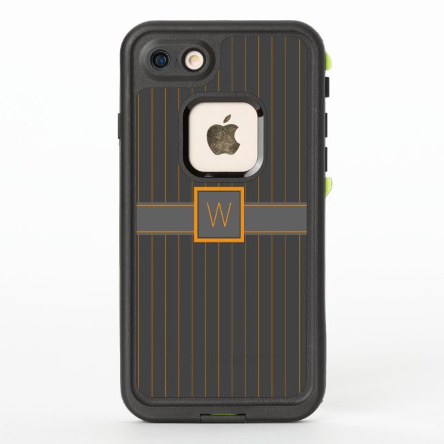 LifeProof Pour iPhone Gris avec des rayures orange Coque vif (Dos)