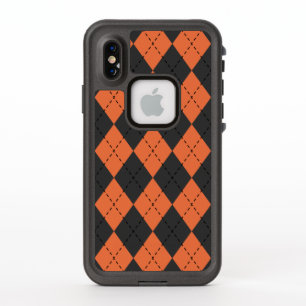 Jacquard noir et orange Coque de téléphone