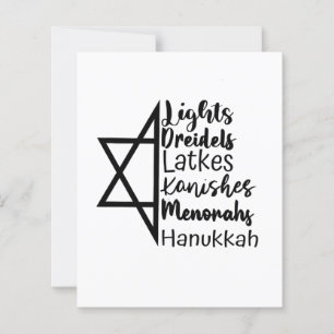 Light Dreidel Latke Kanish Menorah Hanoukka