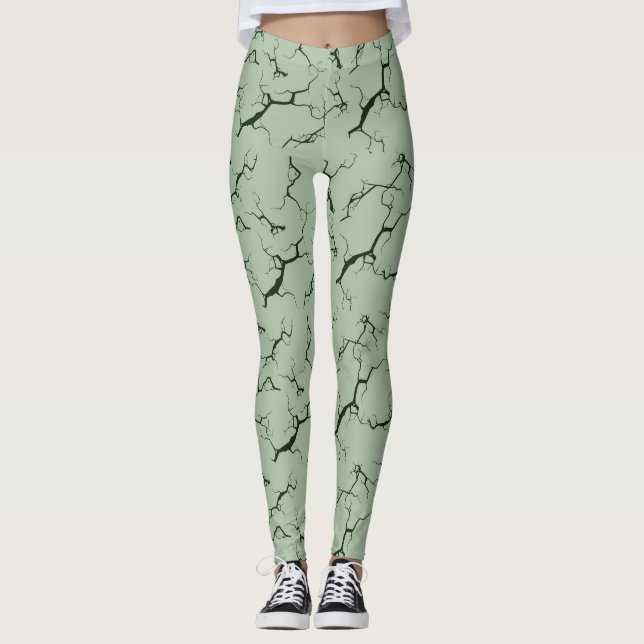 light green leggings with tie-dye design (Devant)