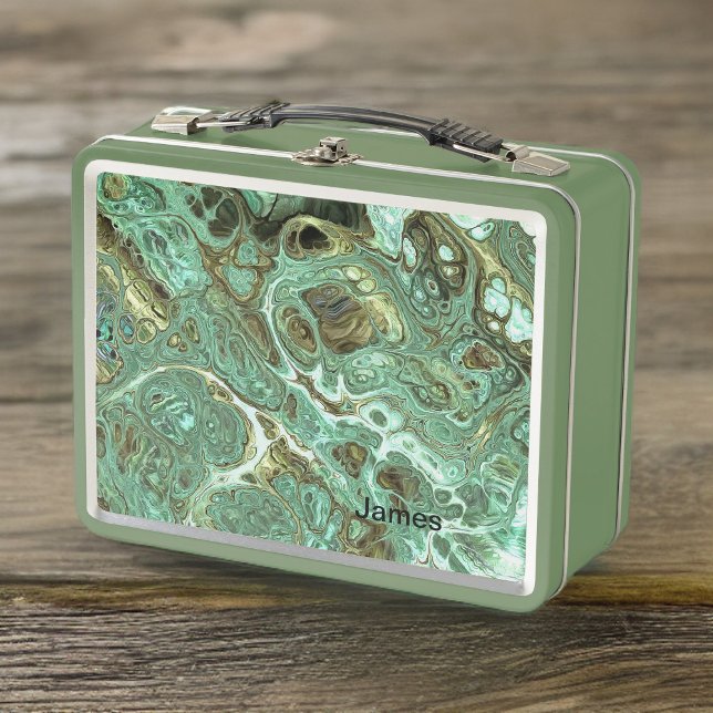 Light Olive Swirl Personalized Lunchbox (Créateur téléchargé)