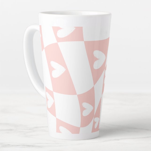 Light Pink Abstract Heart Mug – Minimal Aesthetic  (Angle gauche)