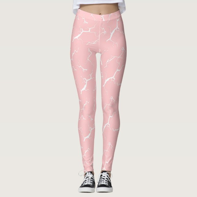 light pink leggings with tie-dye design (Devant)