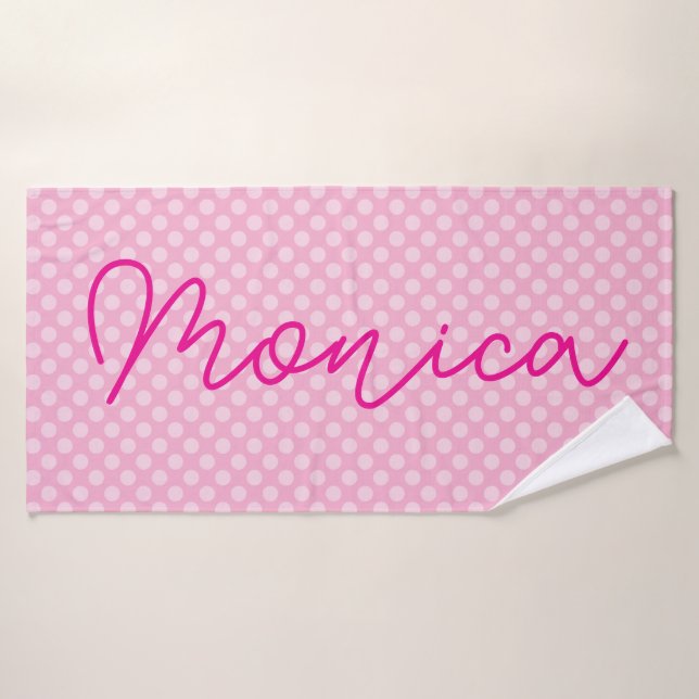 Light Pink Monotone Polka Dot (Serviette de bain)