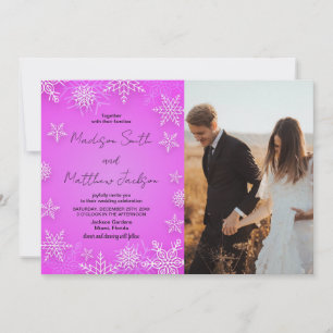 Light Rose News Mariage Invitations avec photo