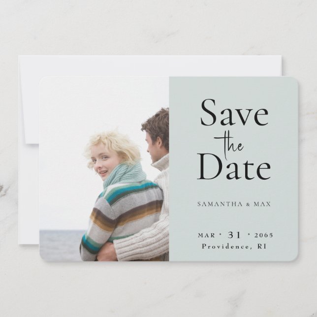Light Sage The Two of Us Photo Save the Date (Devant)