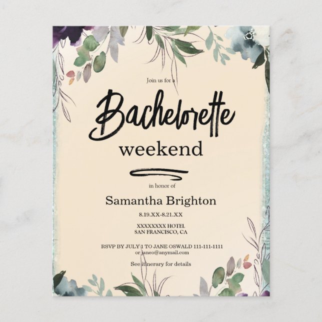 Light Terracotta Weekend Bachelorette Invitation (Devant)
