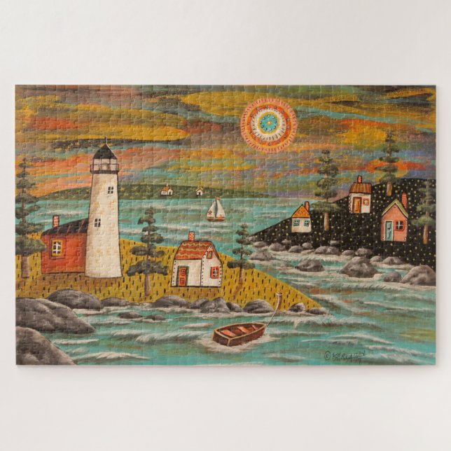 Lighthouse Sail Jigsaw Puzzle par Karla Gerard (Horizontal)
