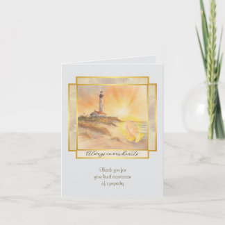 Lighthouse Sympathy Thank You Folded Note Card
