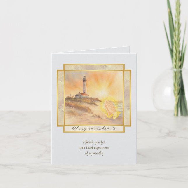 Lighthouse Sympathy Thank You Folded Note Card (Devant)