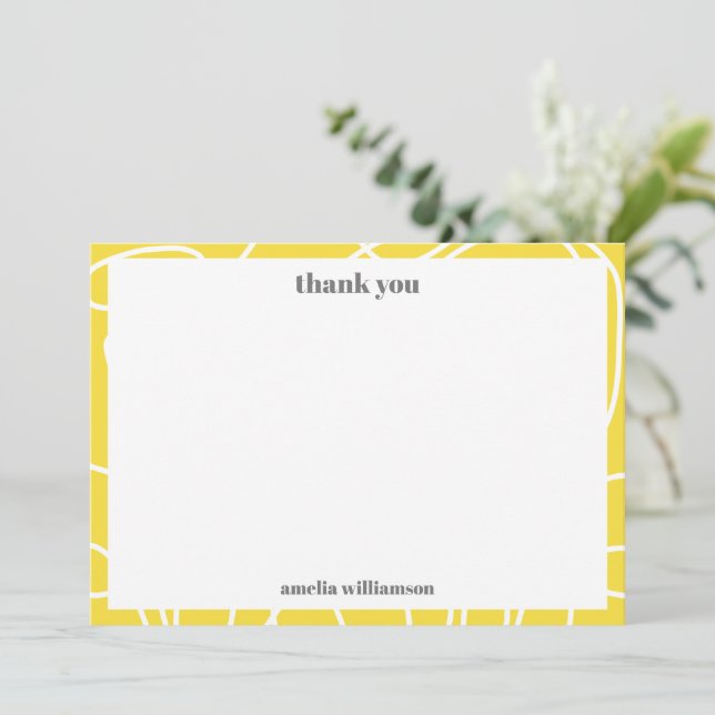Ligne Abstraite Jaune Invitation de Mariage Person (Debout devant)