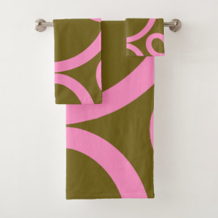 Ligne Abstraite Rose Et Vert Olive