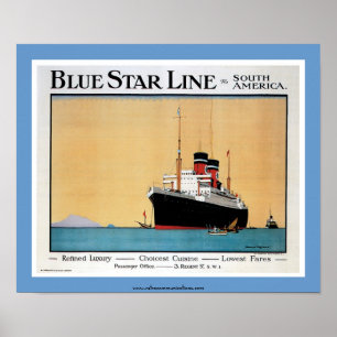 Ligne affiche d'étoile bleue