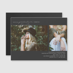 Ligne Art 2 Photo Graduation Party Gris magnétique