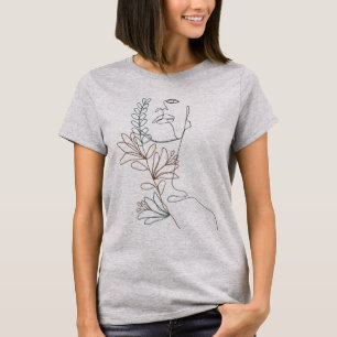 Ligne Art Visage Art Abstrait Ligne minima T-shirt
