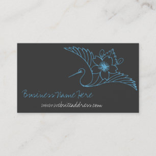 Ligne asiatique cartes de visite de fleur de grue