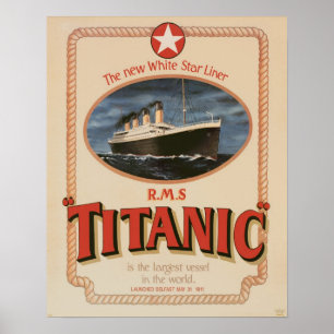 Ligne blanche affiche d'étoile de RMS Titanic