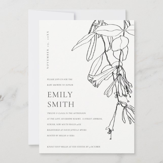 LIGNE BLANCHE NOIRE DESSINANT LA CARTE DE BABY SHO (Devant)