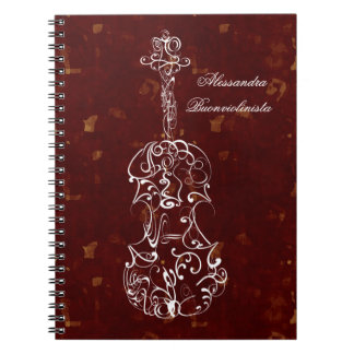 Ligne blanche violon sur le carnet de notes à