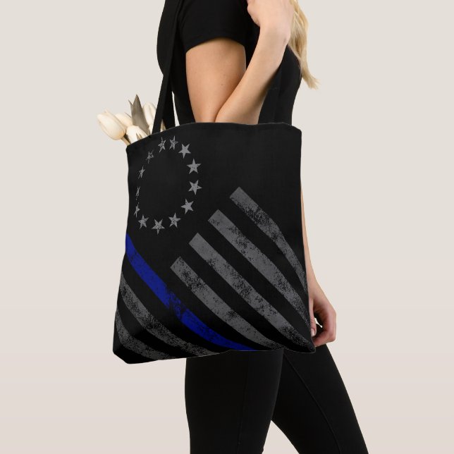 Ligne bleue Betsy Ross Sac fourre-tout drapeau amé (De près)