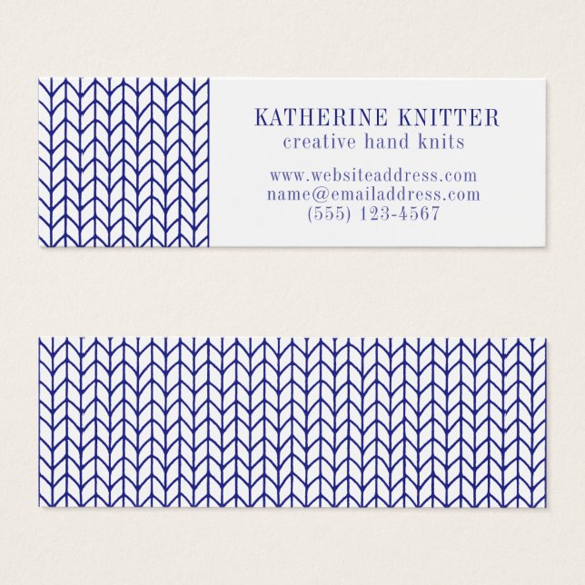 LIGNE BLEUE KNIT Mini Carte de visite II (Devant & derrière)
