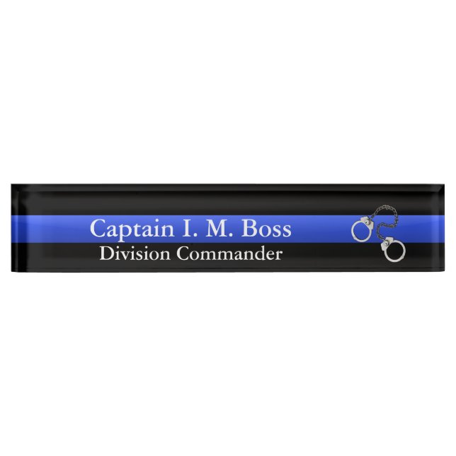 Ligne Bleue Légère - Plaque signalétique du bureau (Devant)