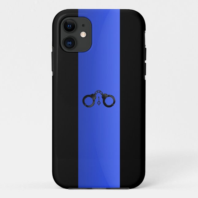 Ligne Bleue Mince et menottes Coque-Mate coque iph (Dos)