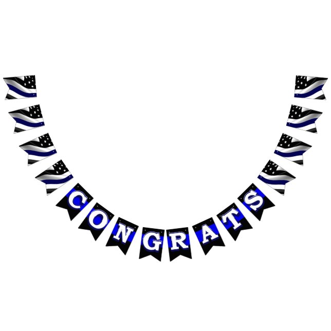 Ligne Bleue Mince Félicitations Drapeaux de Buntin (Tout)