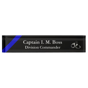 Ligne Bleue Mince - Menottes Plaque