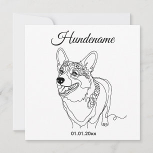 Ligne d'art de Corgi chien personnalisé