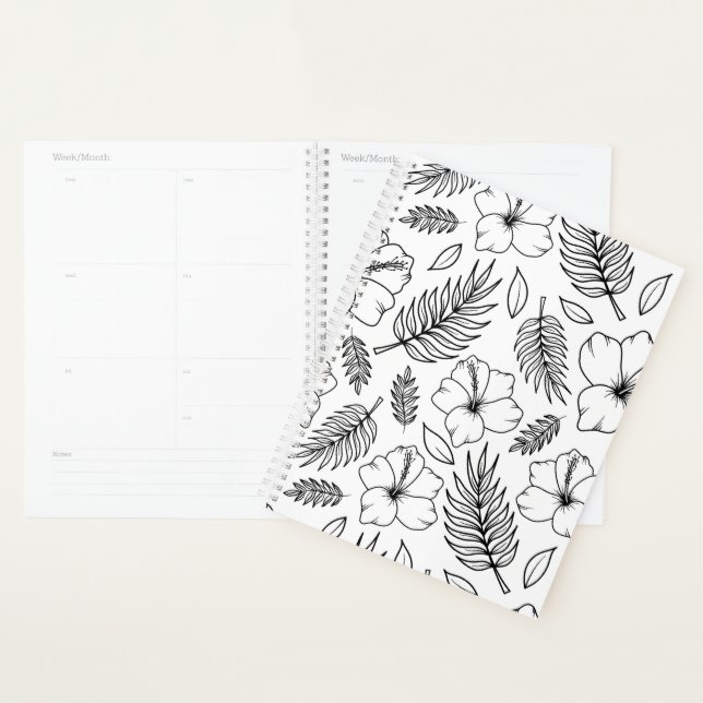 Ligne d'art graphique d'Hibiscus Tropical (Devant avec enveloppe)