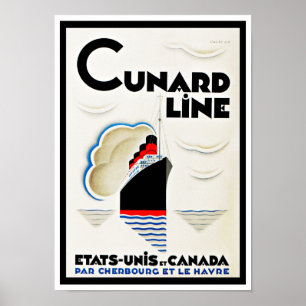 Ligne de Cunard d'art déco