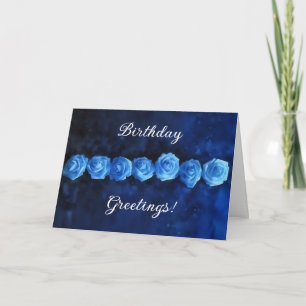 Ligne de la carte d'anniversaire d'Art Rose Bleu