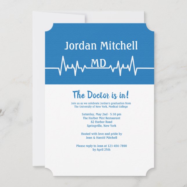 Ligne de vie Invitation de graduation Médicale (Devant)