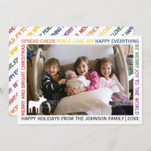 Ligne de voeux de Noël carte photo de vacances