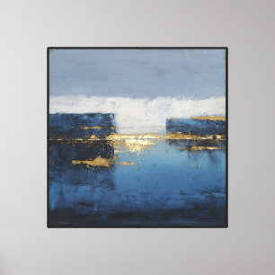 Ligne d'eau dorée – Art mural de paysage abstrait