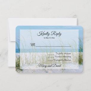 Ligne D'Oats De Mer En Sable Blanc Mariage Carte R
