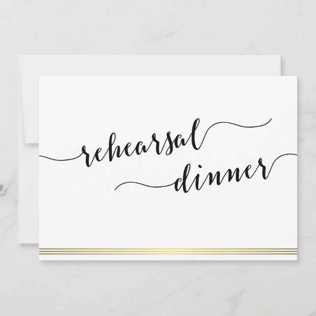 Ligne d'or Invitation de répétition Mariage noir e (Devant)