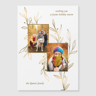 Ligne d'or minimaliste élégante tirée Feuille 2 ph