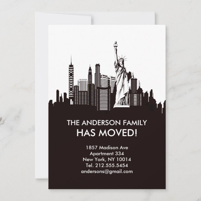 Ligne faire-part mobile de ciel de New York City (Devant)