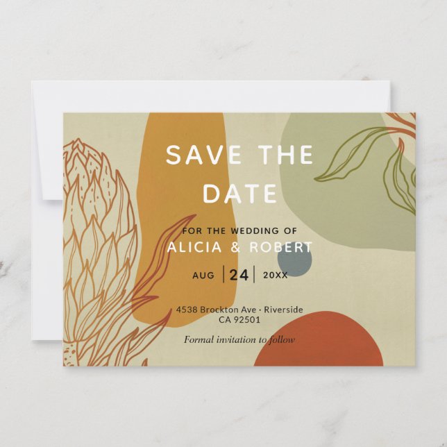 Ligne moderne tendance Abstraite Protea Botanique (Devant)