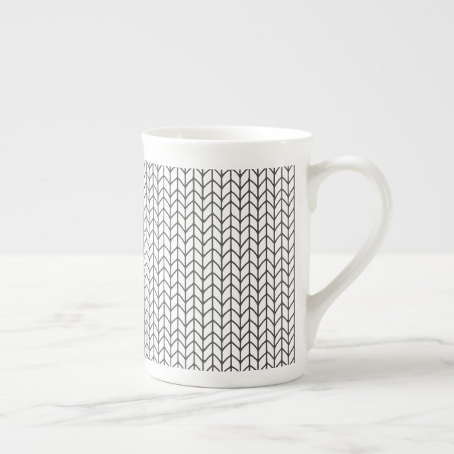LIGNE NOIRE KNIT Bone China Mug (Droite)