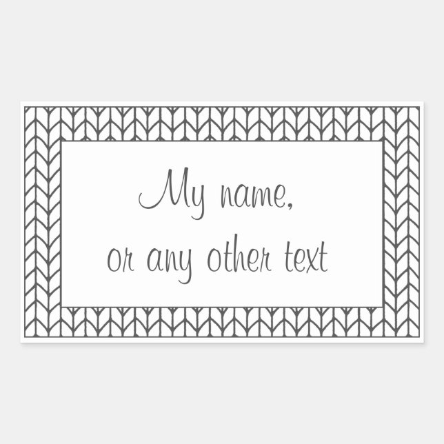 LIGNE NOIRE KNIT Rectangle Stickers Matte + Texte (Devant)