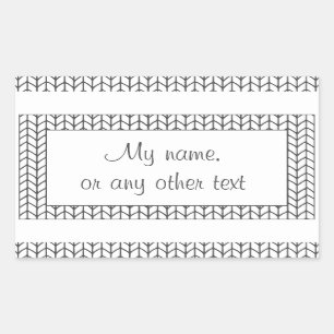 LIGNE NOIRE KNIT Rectangle Stickers Matte + Texte