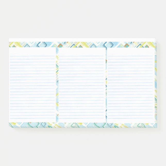 Ligne notes de post-it géométriques de papier de (Devant)
